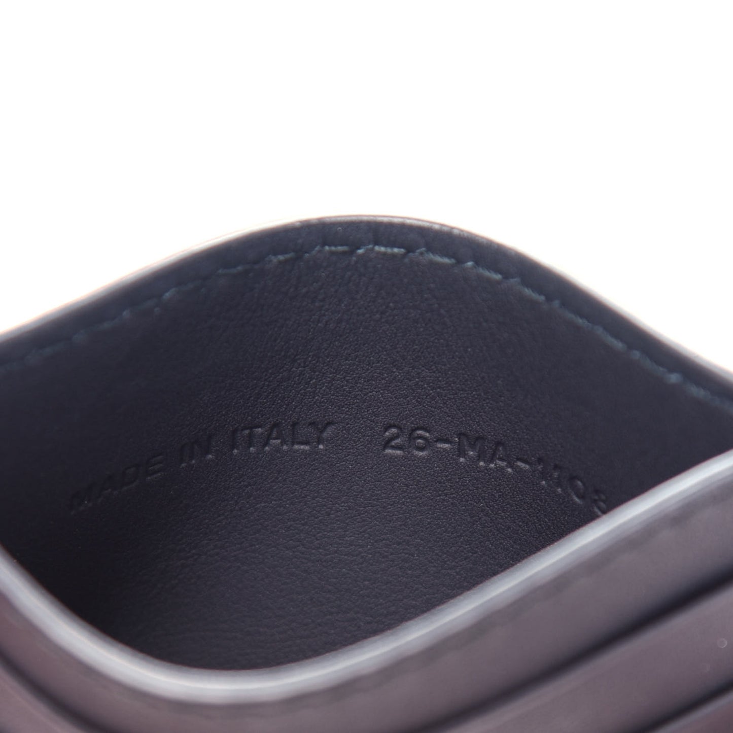 Calfskin D-Fence Card Holder Black