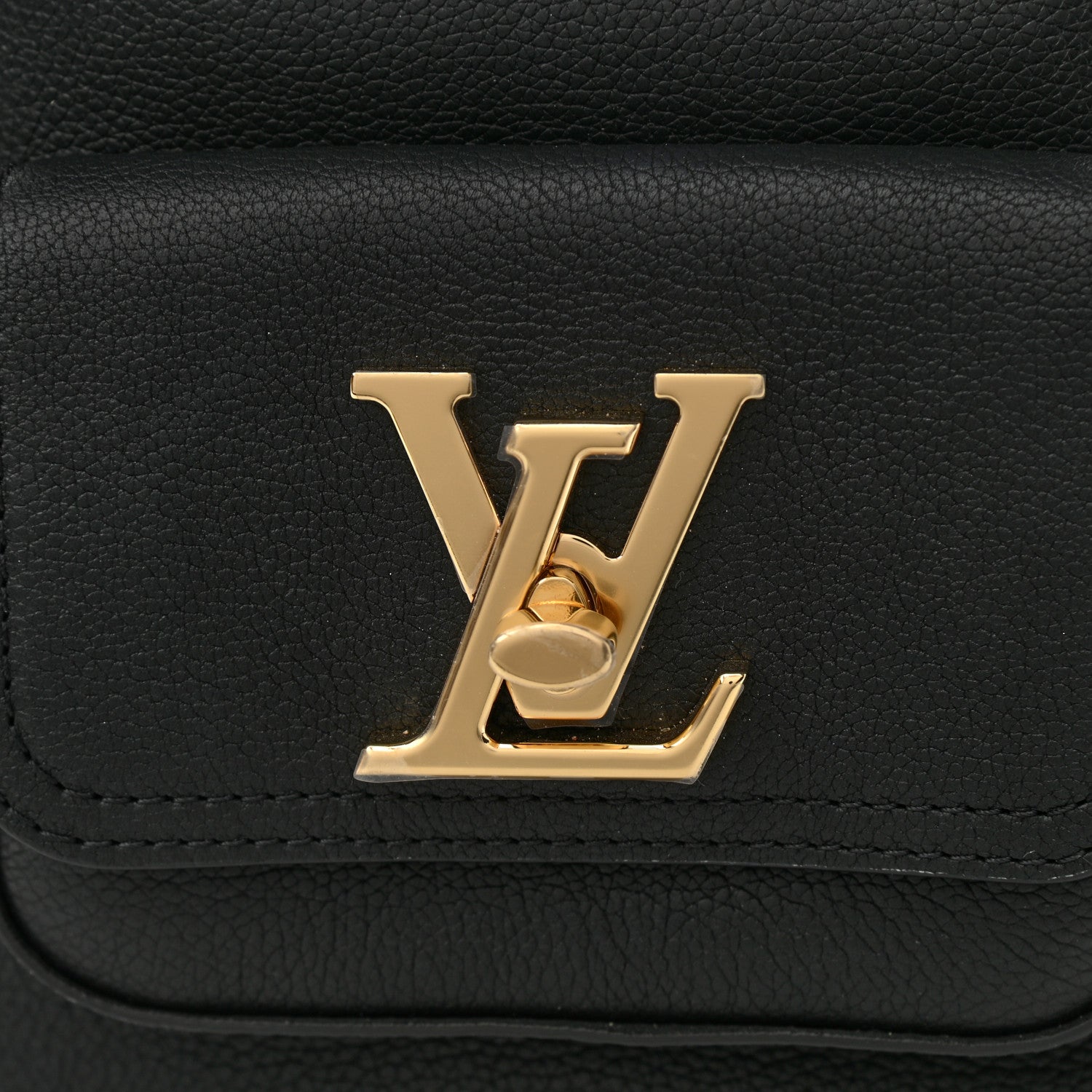 Louis Vuitton Calfskin Lockme Bucket MM Black 7 of 12
