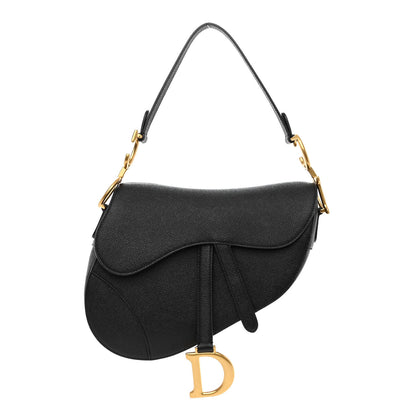 Christian Dior Grained Calfskin Saddle Bag Black 1 of 9