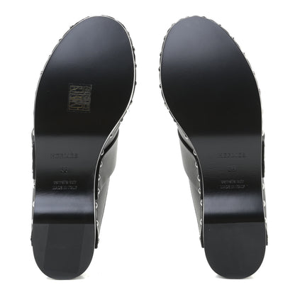 Hermes Calfskin Calya Mules 36 Black 6 of 10