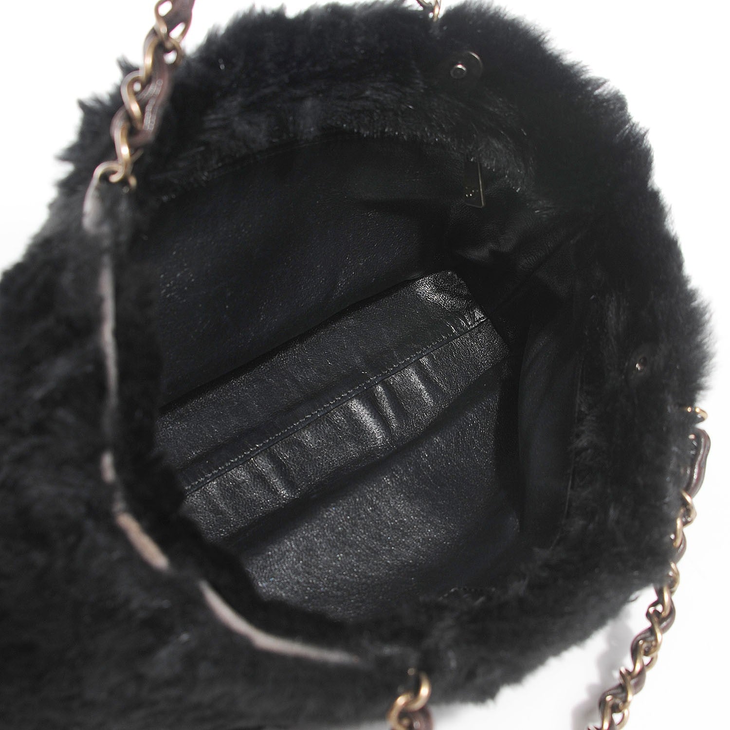 Chanel Rabbit Fur Shoulder Bag Black 5 of 7
