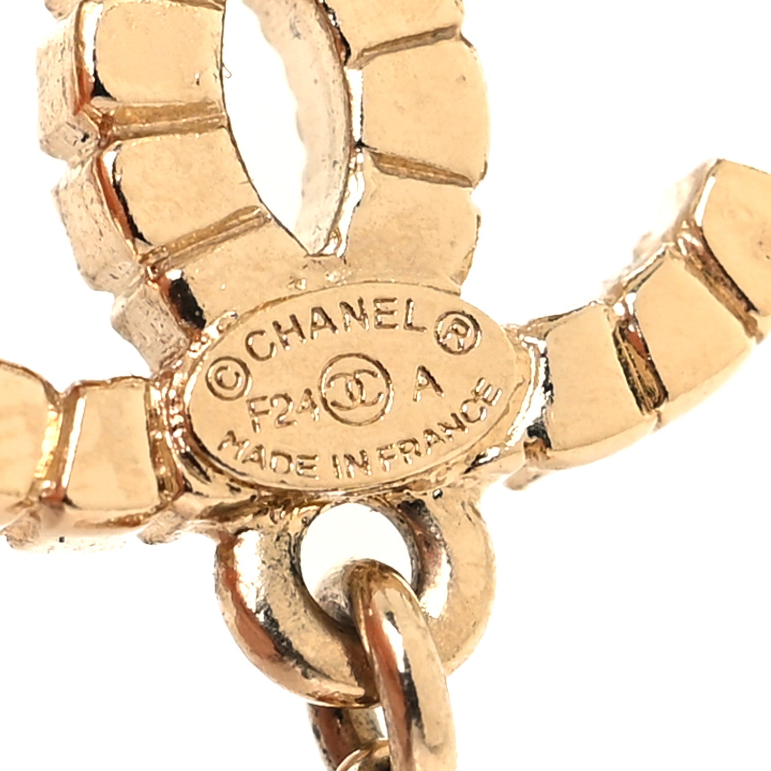 Chanel Crystal Pearl CC Drop Earrings Gold 4 of 5