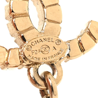 Chanel Crystal Pearl CC Drop Earrings Gold 4 of 5