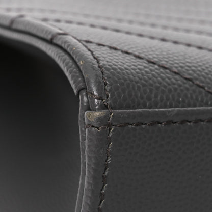 Saint Laurent Grain De Poudre Matelasse Chevron Large Monogram Satchel Earth 14 of 14