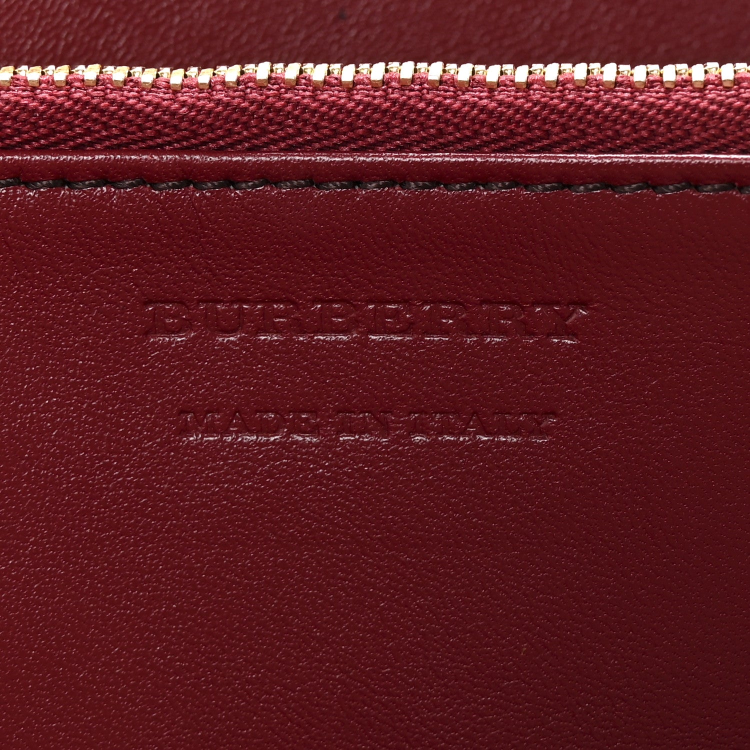 Burberry Grainy Calfskin House Check Elmore Zip Around Wallet Russet Red 6 of 6