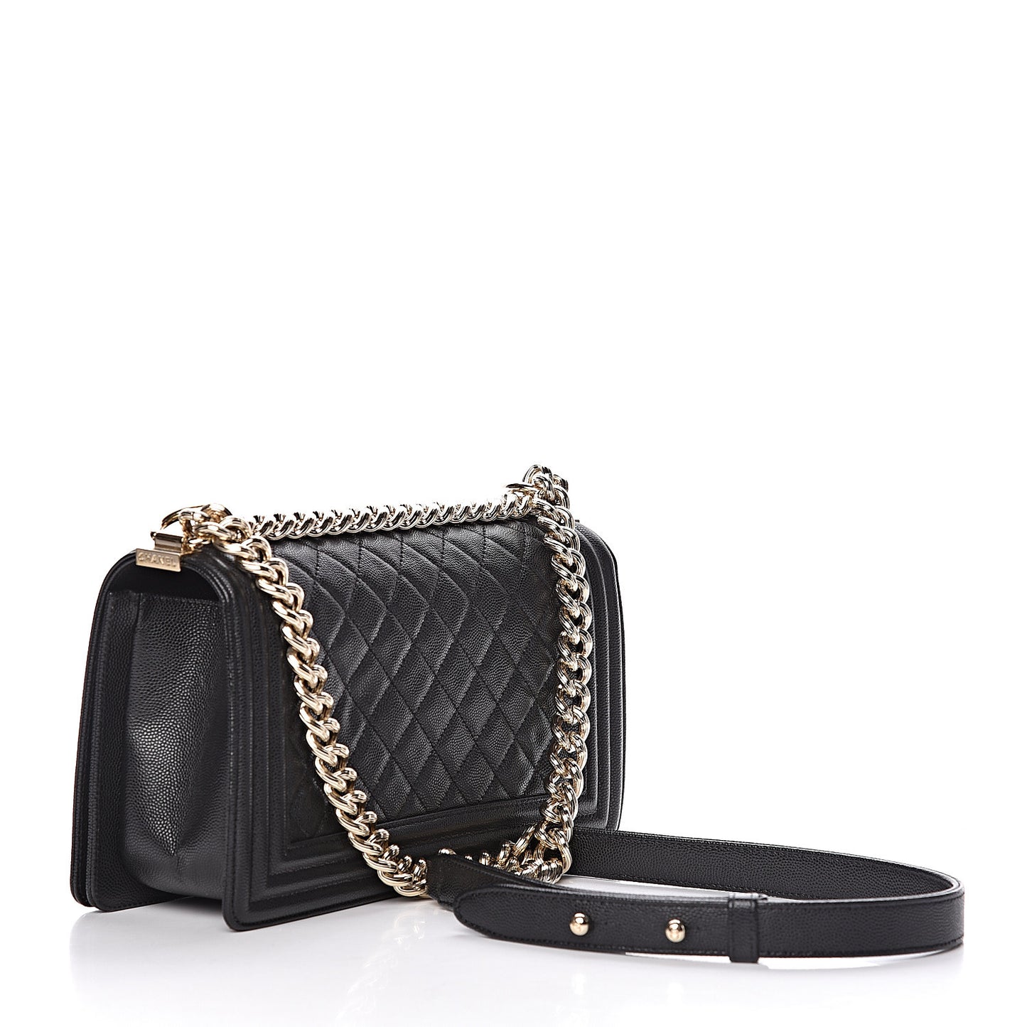 Caviar Quilted Medium Boy Flap Black