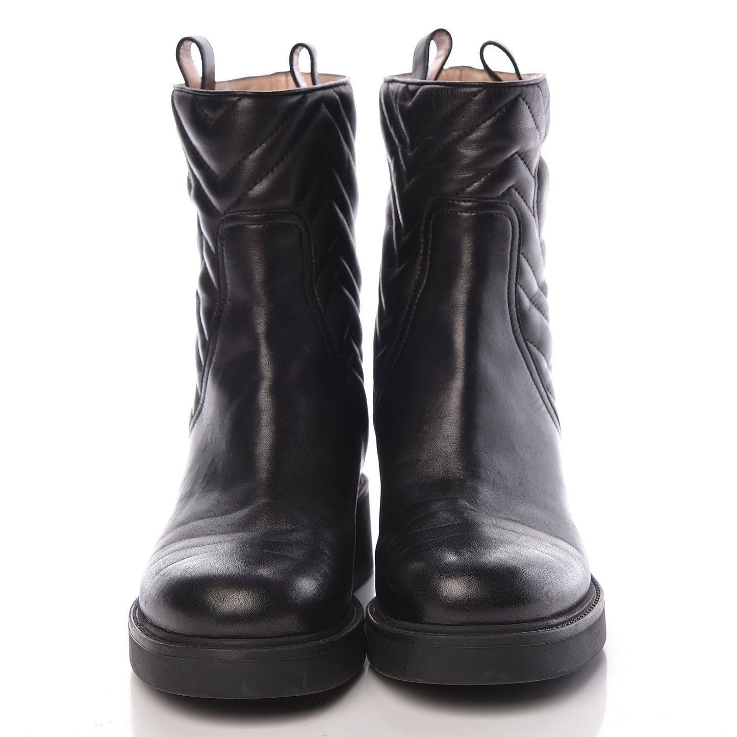 Nappa Matelasse Ankle Boots 37.5 Black