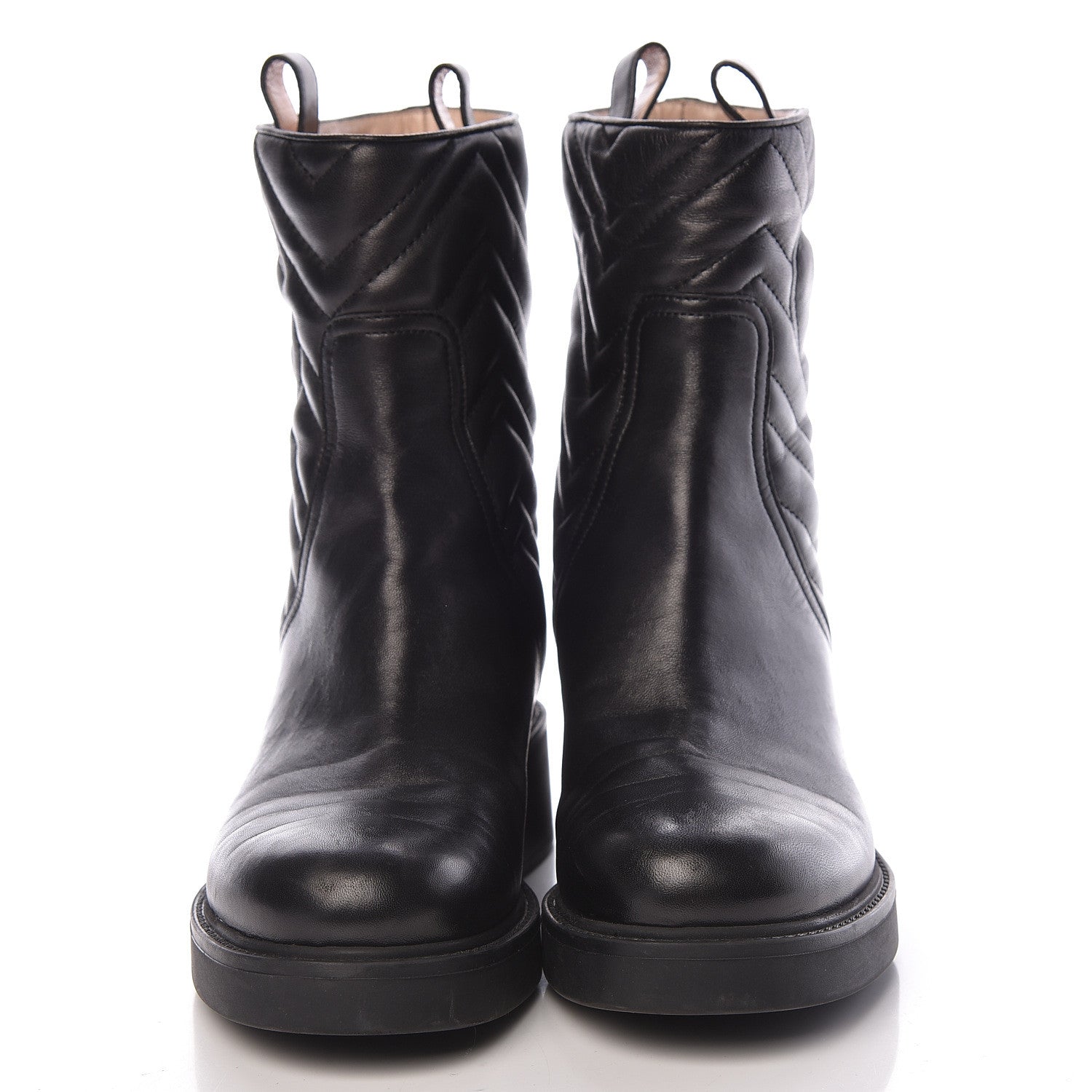 Gucci Nappa Matelasse Ankle Boots 37.5 Black 2 of 14