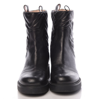 Gucci Nappa Matelasse Ankle Boots 37.5 Black 2 of 14