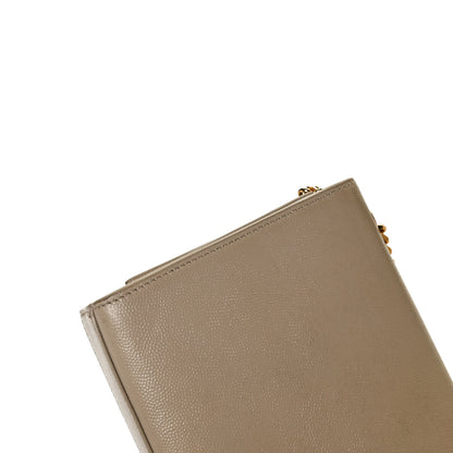 Saint Laurent Grain De Poudre Small Monogram Kate Satchel Sea Salt 12 of 13