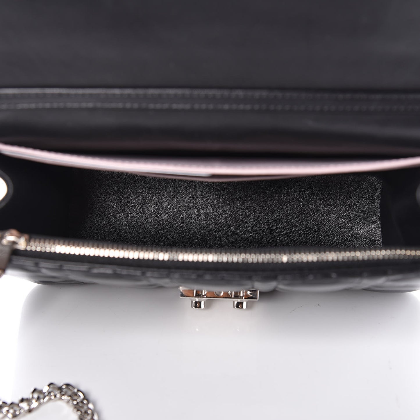 Lambskin Cannage Miss Dior Promenade Pouch Black