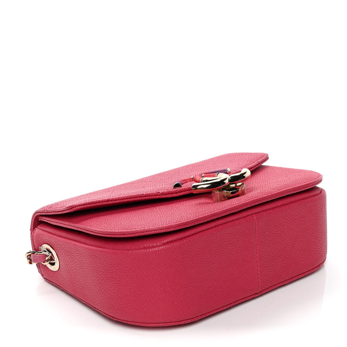 Grained Calfskin Quilted Small Cuba Top Handle Flap Pink