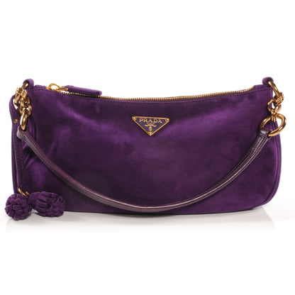 Prada Suede Box Shoulder Bag Viola 1 of 8