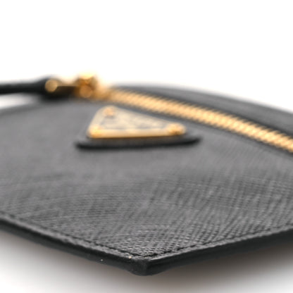 Prada Saffiano Triangle Logo Card Holder On Strap Black 9 of 9