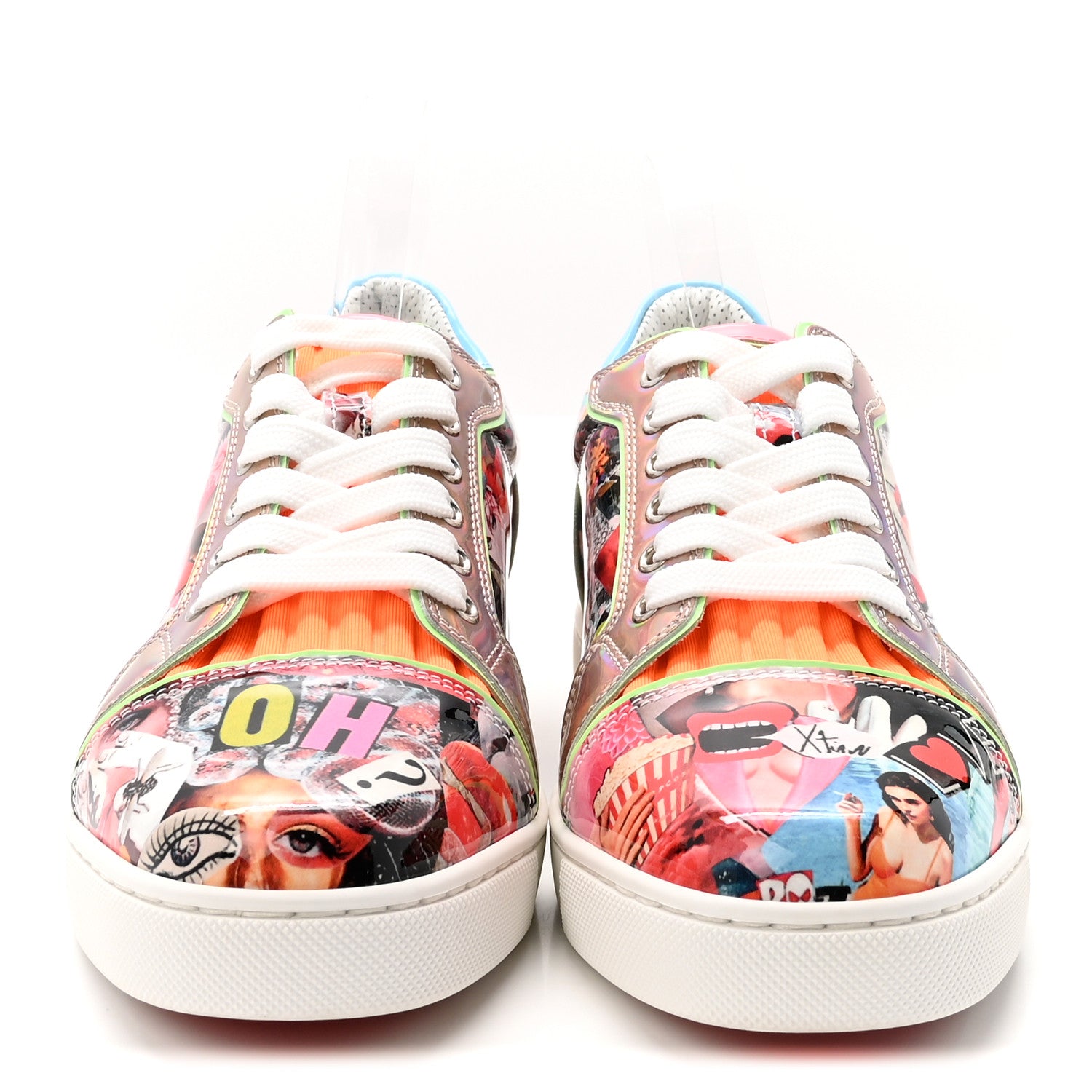Christian Louboutin Patent Oh Xtian Womens Vieira Flat Sneakers 38