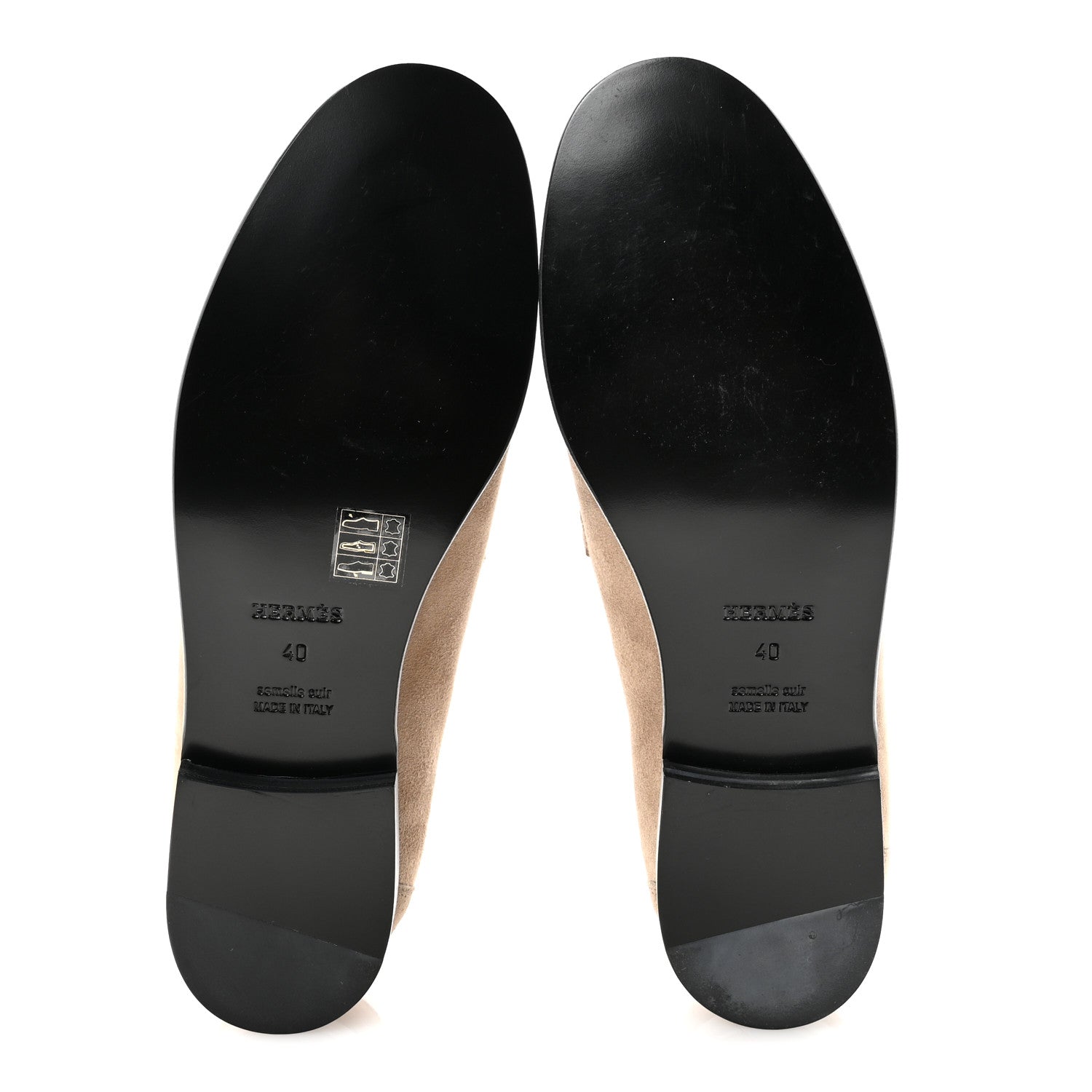Hermes Suede Goatskin Womens Destin Loafers 40 Beige Sable 6 of 10