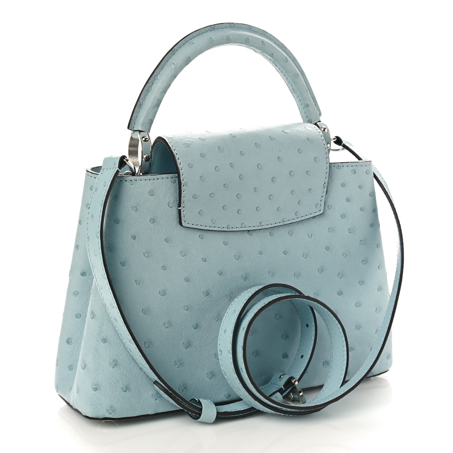 Louis Vuitton Ostrich Capucines BB Light Blue 2 of 8