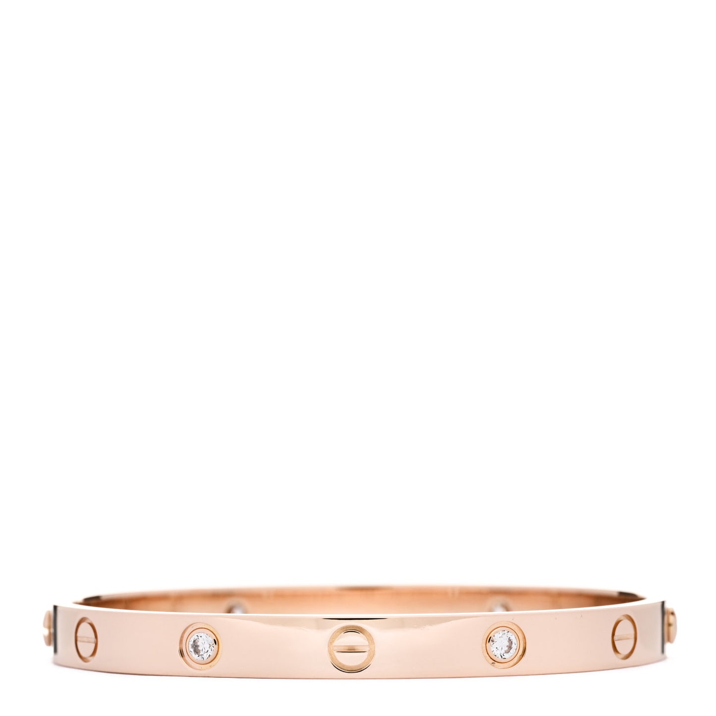 18K Pink Gold 4 Diamond LOVE Bracelet 17