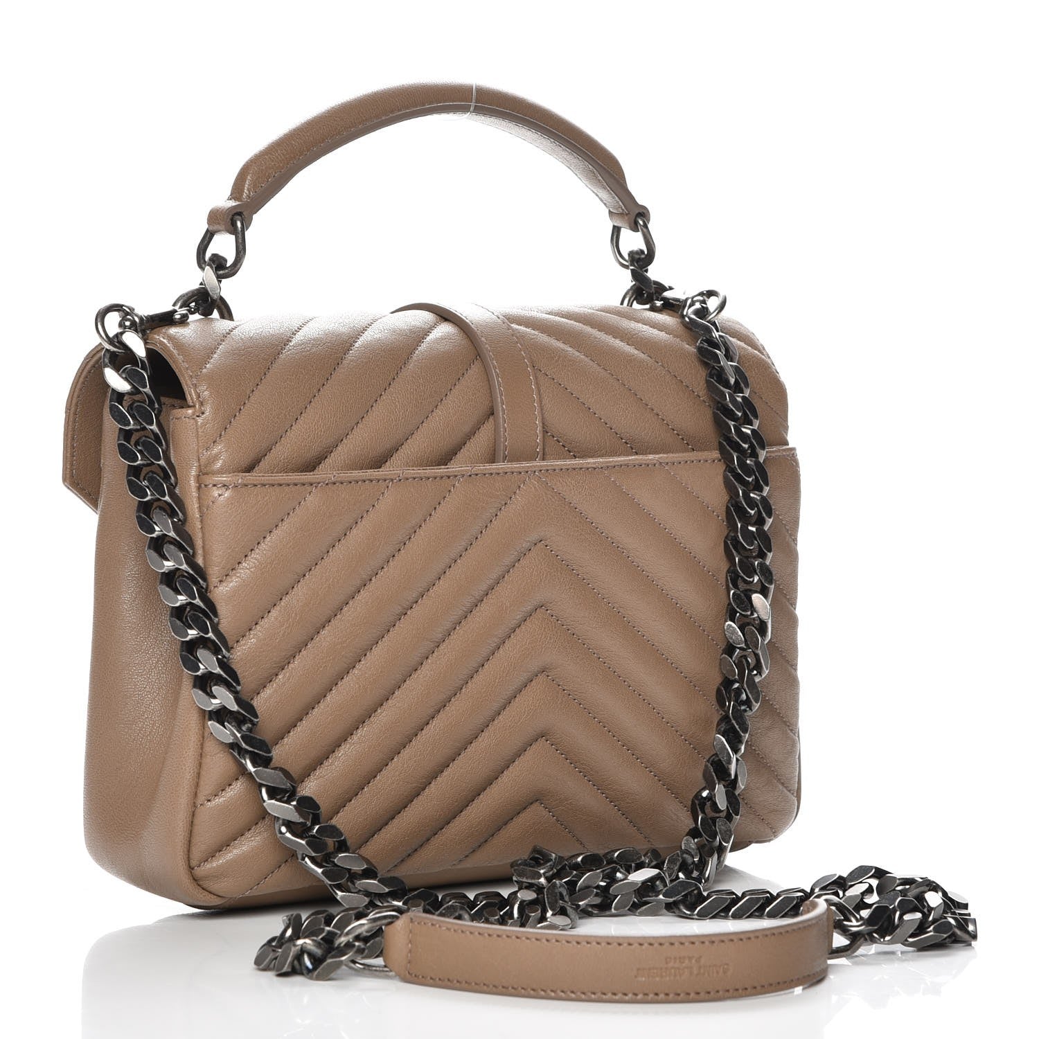 Saint Laurent Sheepskin Matelasse Chevron Monogram Medium College Bag Fard 3 of 7