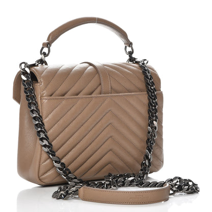 Saint Laurent Sheepskin Matelasse Chevron Monogram Medium College Bag Fard 3 of 7