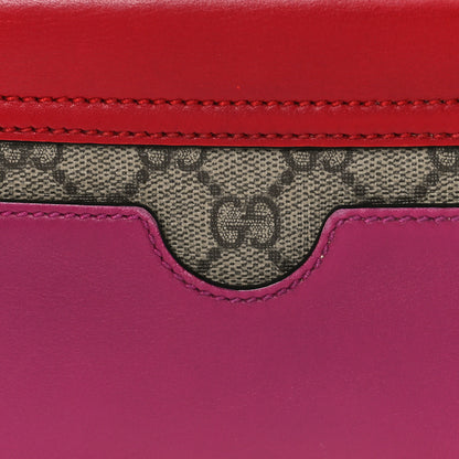 Gucci GG Supreme Monogram Calfskin Small Padlock Shoulder Bag Beige Hibiscus Red New Rosette 10 of 12