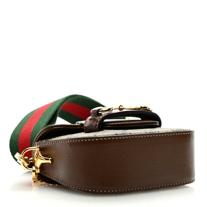 Gucci GG Supreme Monogram Azalea Calfskin Web Horsebit 1955 Wallet On Strap Beige Ebony Brown Sugar 4 of 9