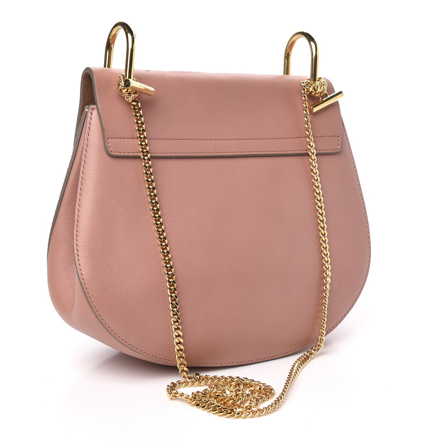 Chloe Suede Smooth Calfskin Drew Shoulder Bag Misty Rose 3 of 12