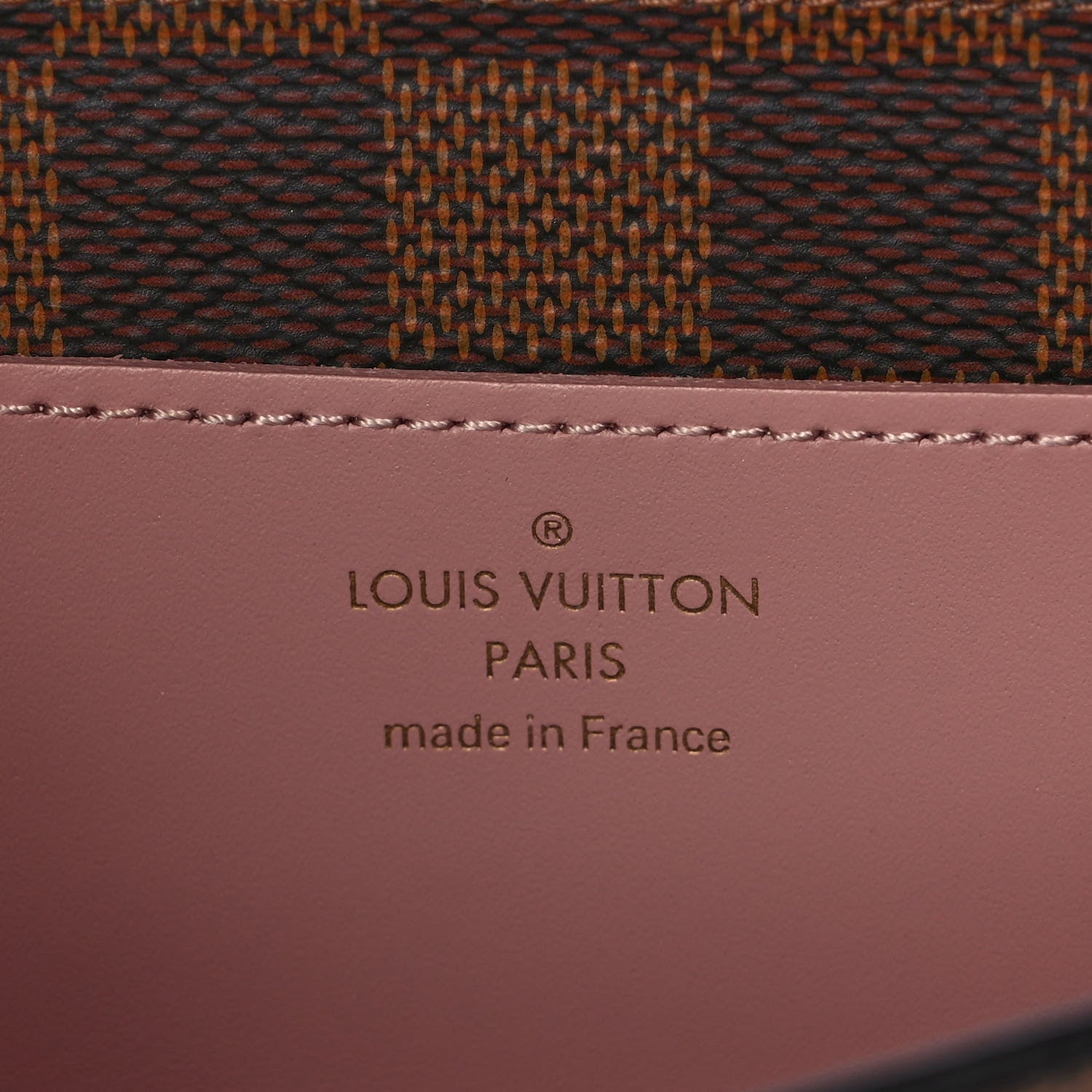 Louis Vuitton Damier Ebene Croisette Chain Wallet Rose Ballerine 6 of 9