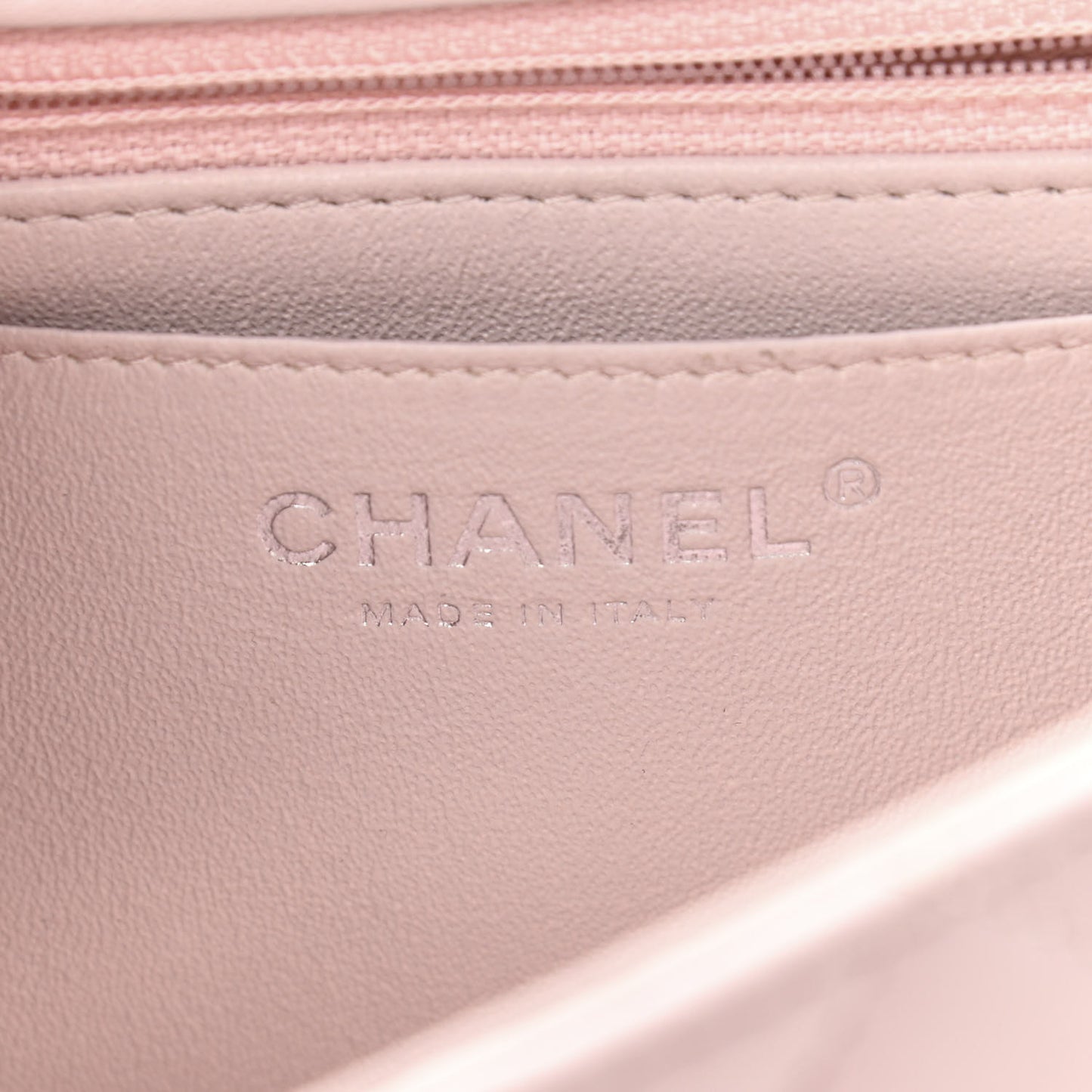 Lambskin Quilted Mini Rectangular Flap Light Purple