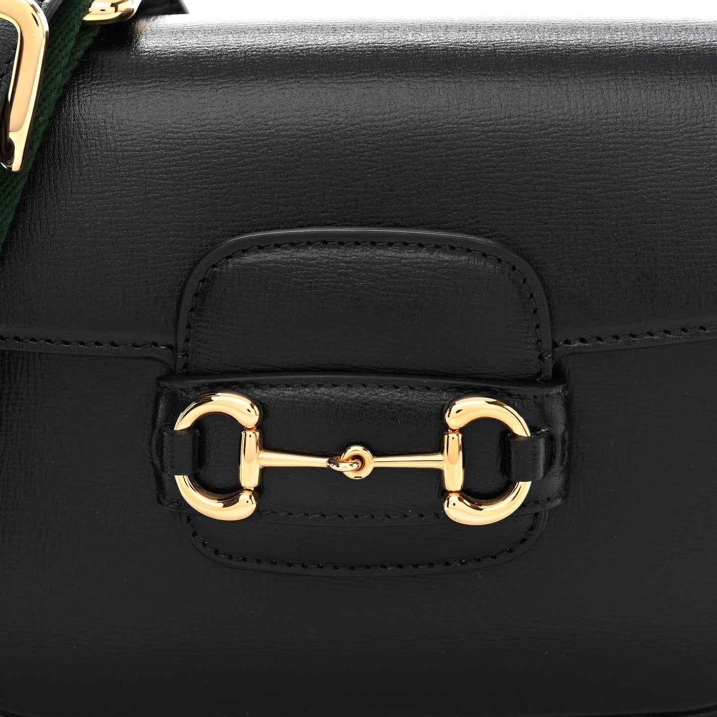 Azalea Calfskin Web Mini Horsebit 1955 Shoulder Bag Black