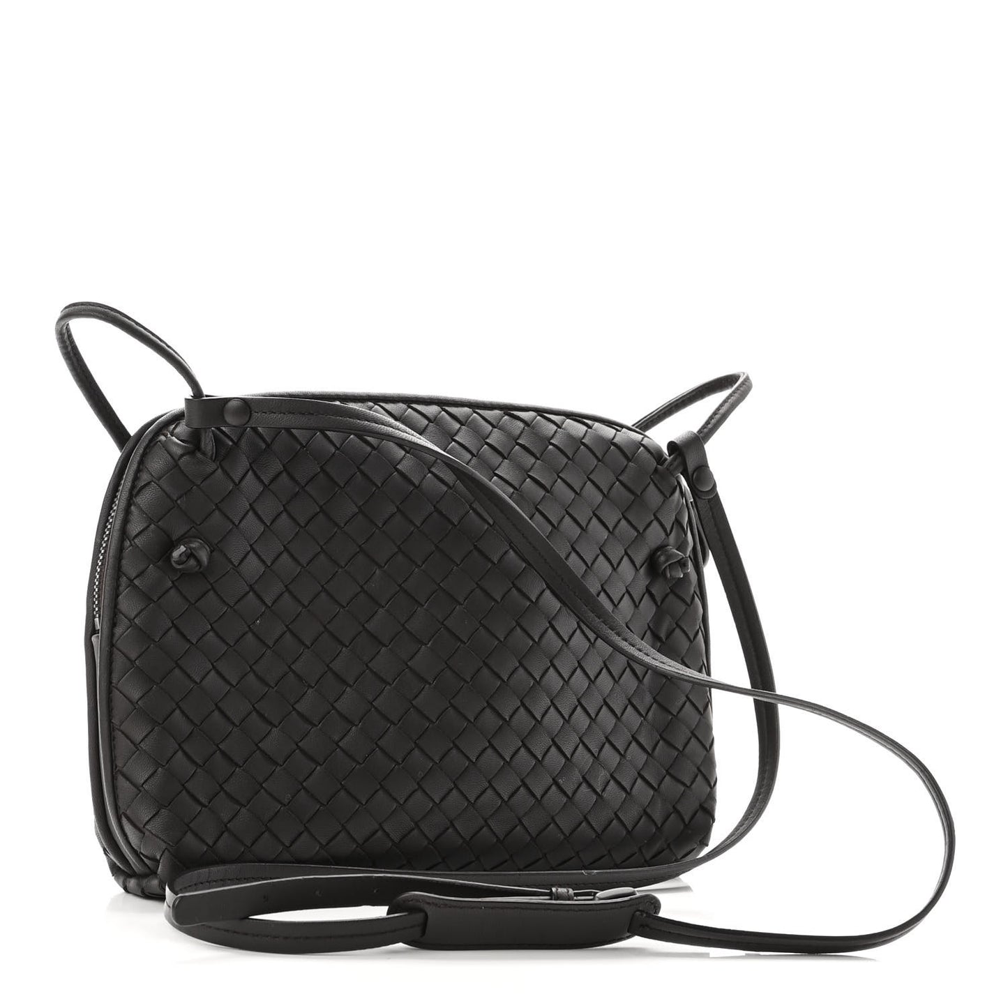 Nappa Intrecciato Nodini Bag Ebano