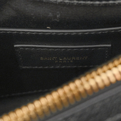 Saint Laurent Sheepskin Matelasse Chevron Monogram Medium College Bag Black 7 of 10
