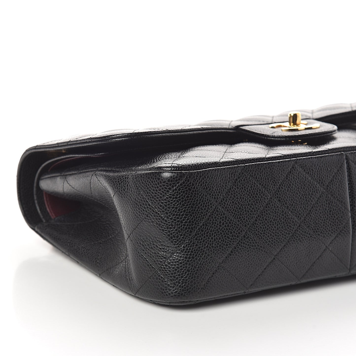 Caviar Quilted Jumbo Double Flap Black