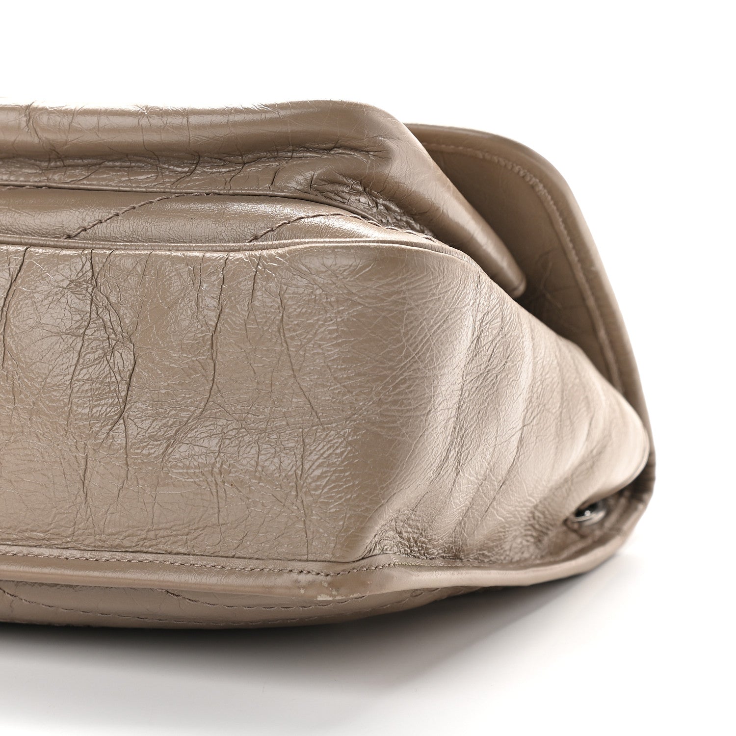 Saint Laurent Crinkled Calfskin Matelasse Monogram Medium Niki Chain Satchel Taupe 8 of 9