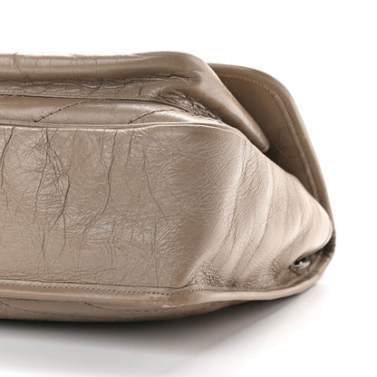 Saint Laurent Crinkled Calfskin Matelasse Monogram Medium Niki Chain Satchel Taupe 8 of 9