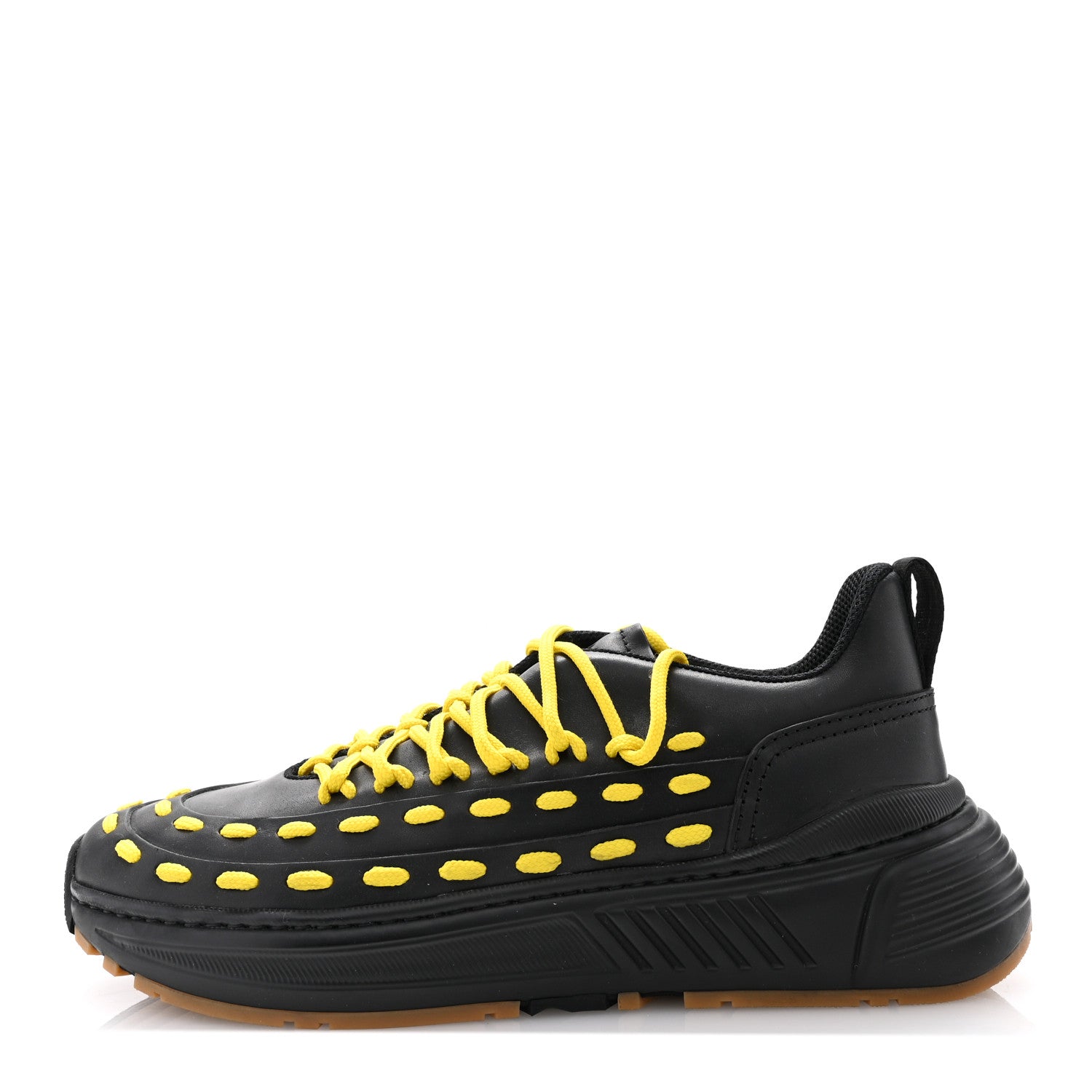 Bottega Veneta Calfskin Speedster Sneakers 43 Black Yellow 1 of 11