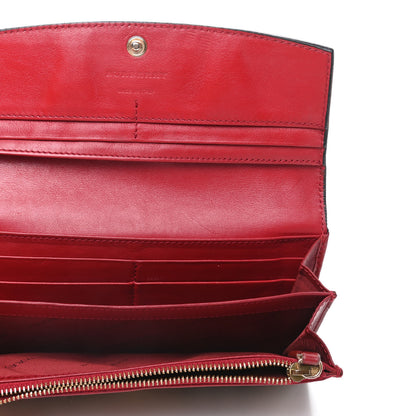 Burberry Calfskin House Check Continental Wallet Red 5 of 11
