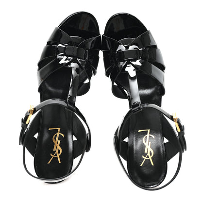 Saint Laurent Patent Tribute 75 Platform Sandals 37.5 Black 2 of 10