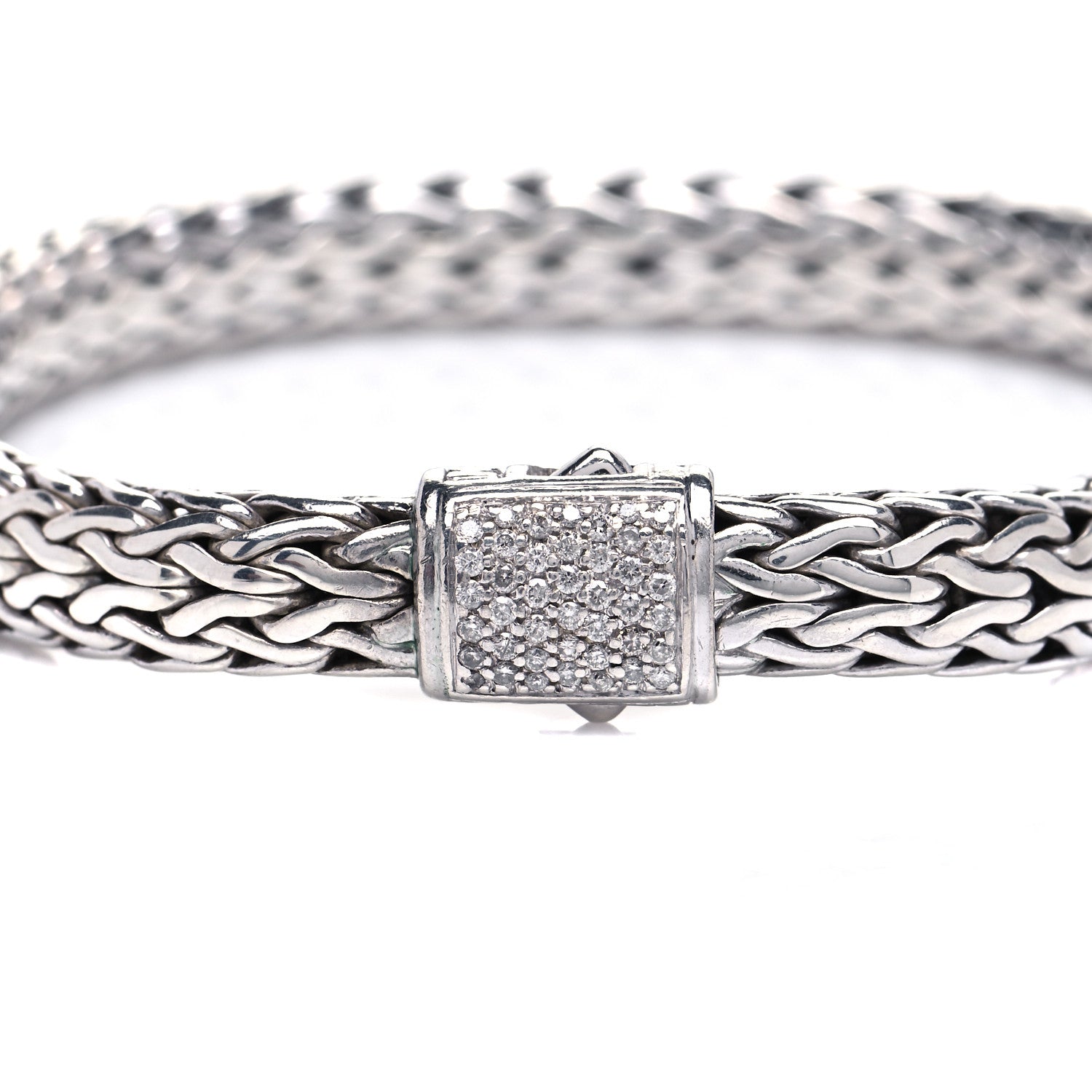John Hardy Sterling Silver Diamond 7mm Classic Chain Bracelet 6 of 7