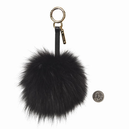 Fendi Fox Fur Pom Pom Bag Charm Black 2 of 3
