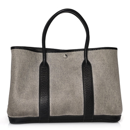 Hermes Toile Buffle Skipper Garden Party 36 MM Tote Black 1 of 10