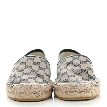 Gucci Monogram Miro Soft Calfskin Mens Espadrilles 6.5 Beige Blue 2 of 10