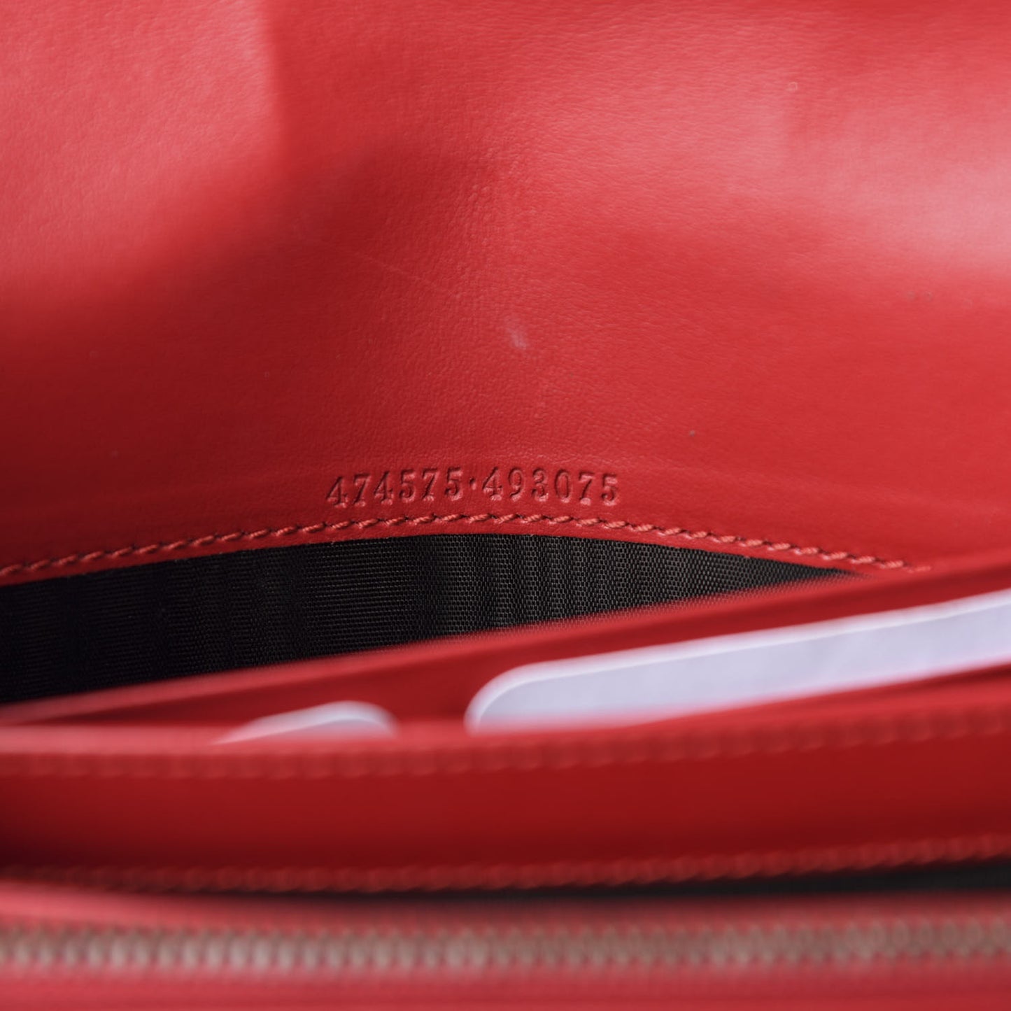 Calfskin Matelasse GG Marmont Chain Wallet Hibiscus Red