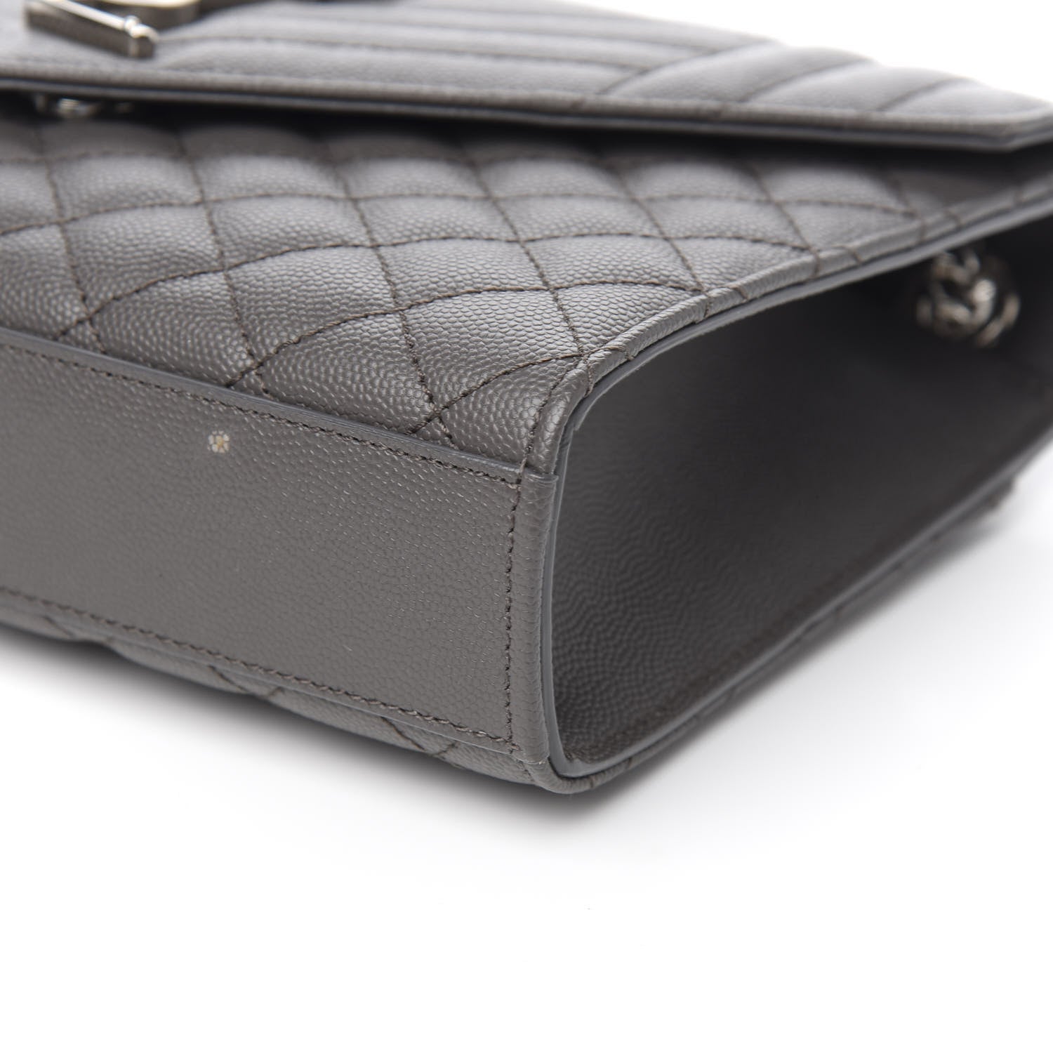Saint Laurent Grain De Poudre Textured Mixed Matelasse Medium Triquilt Monogram Satchel Earth 7 of 8