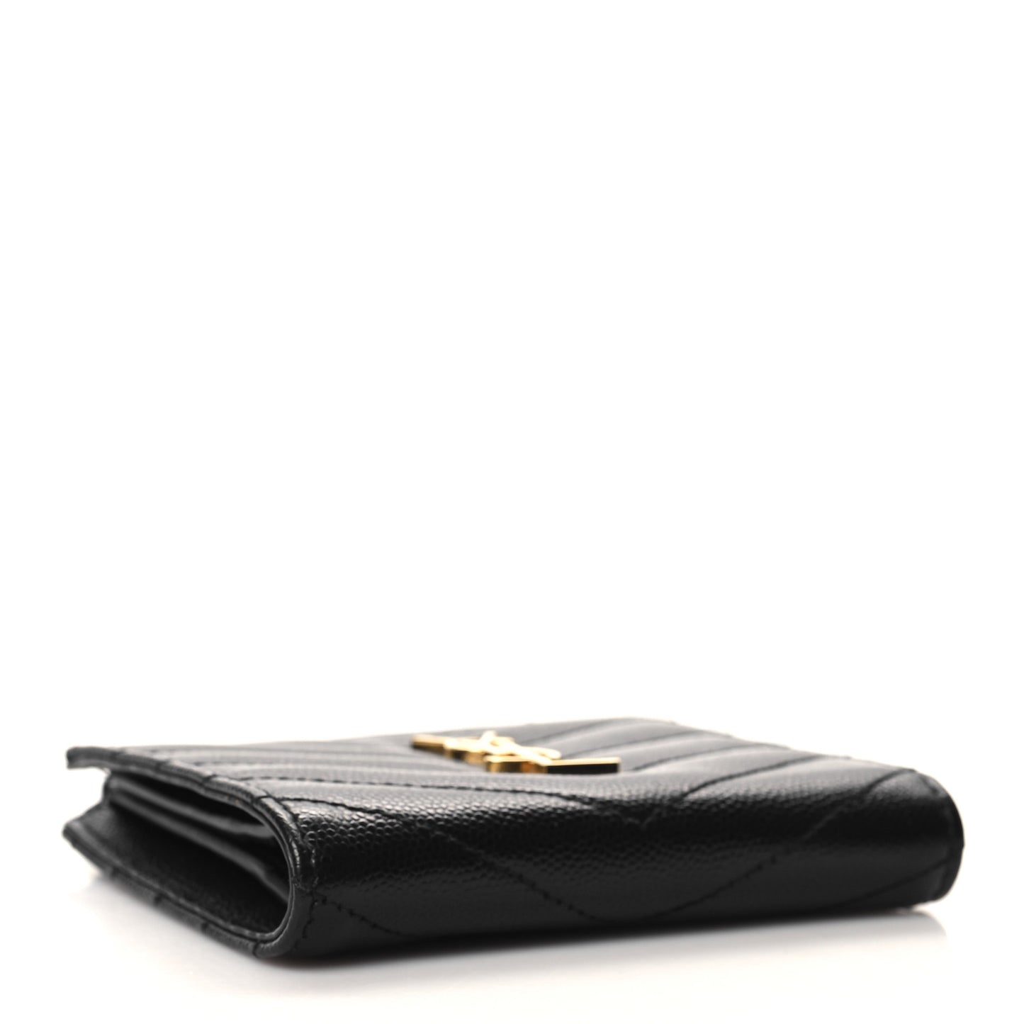 Grain De Poudre Matelasse Chevron Monogram Zipped Card Case Black