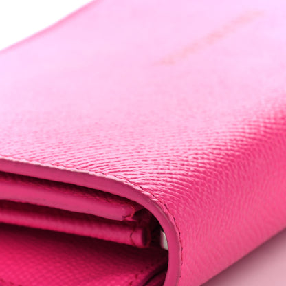 Balenciaga Pebbled Calfskin Everyday Continental Wallet on Chain Acid Pink 10 of 15