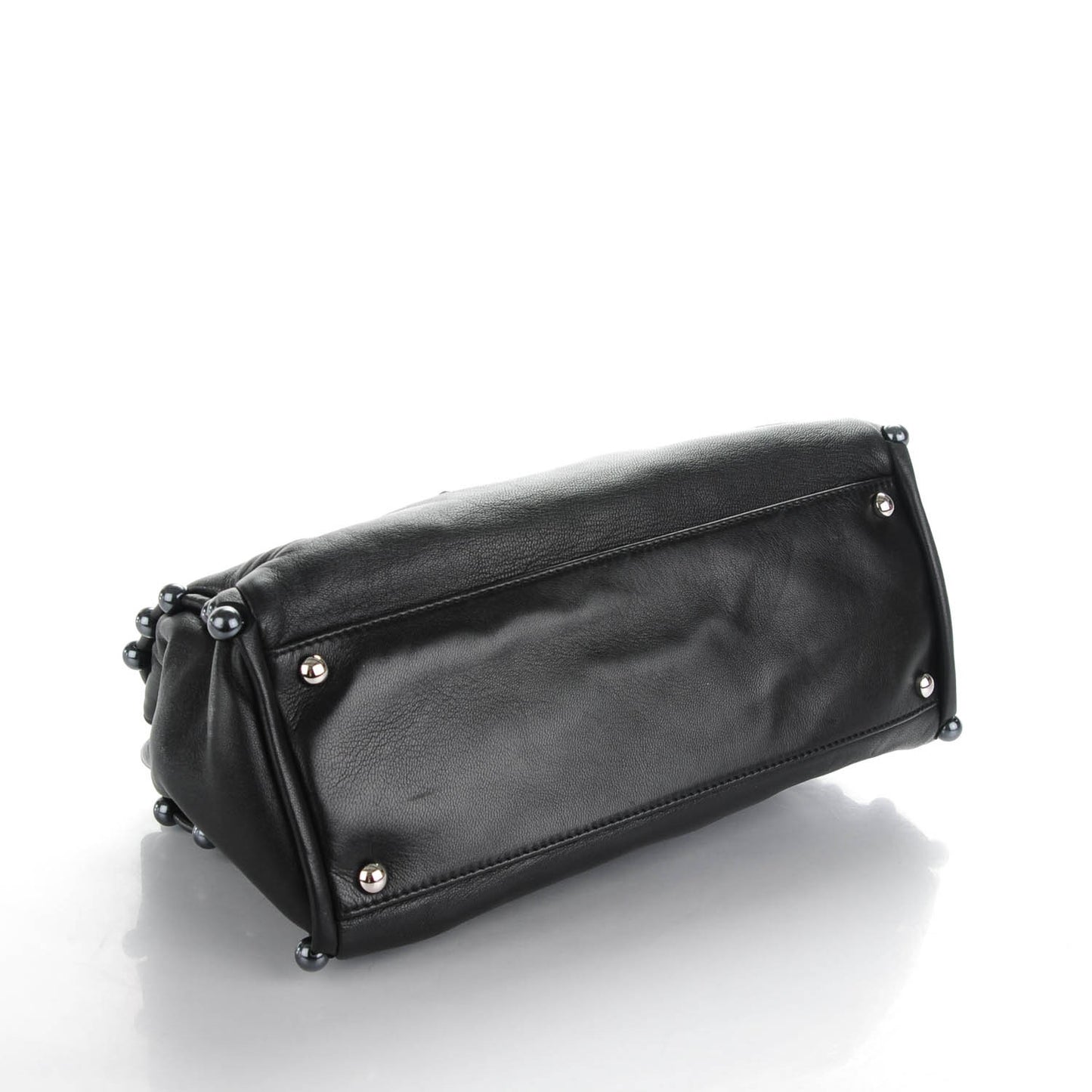 Lambskin Pearl Obsession Tote Black
