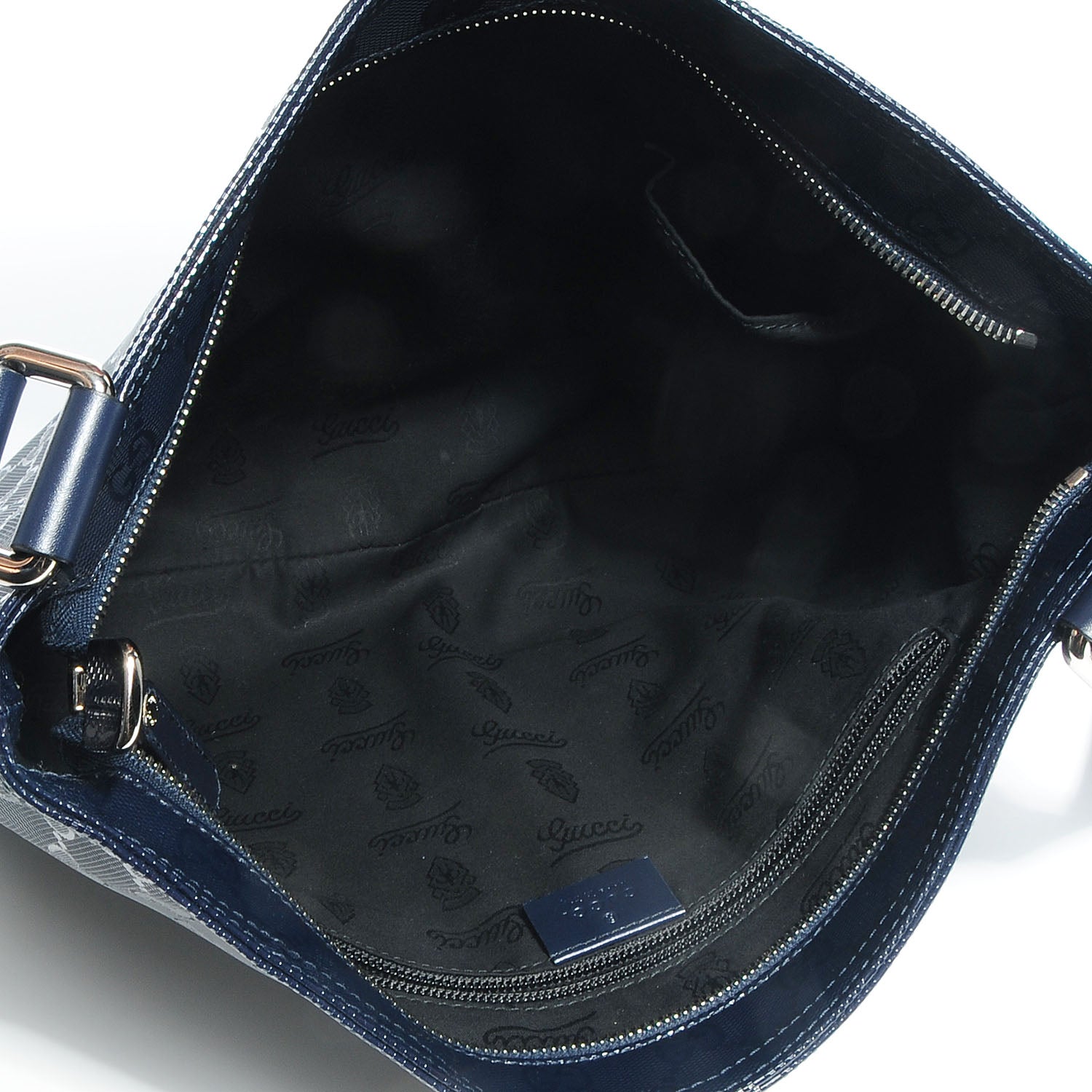 Gucci Imprime Monogram Flat Messenger Bag Navy 5 of 8