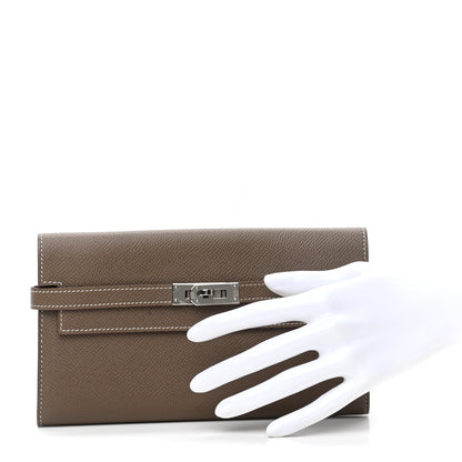Hermes Epsom Kelly Longue Wallet Etoupe 2 of 6