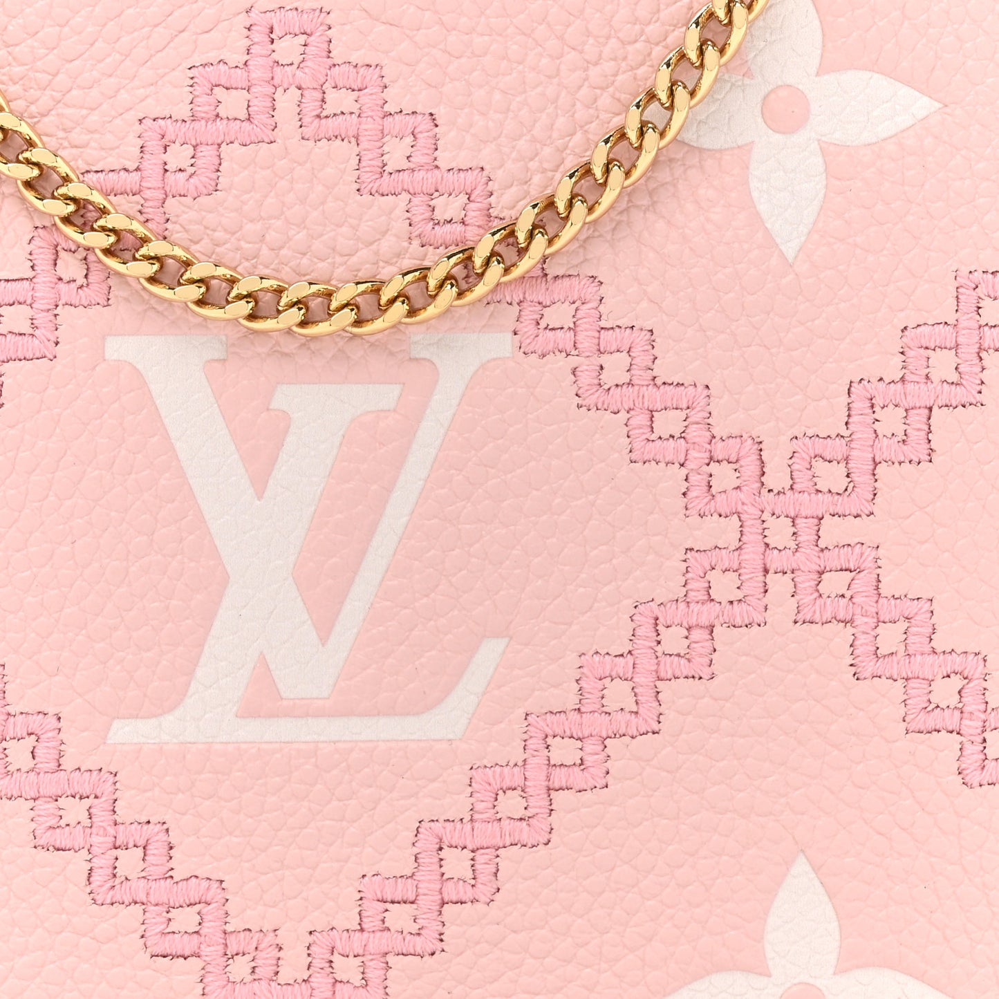 Empreinte Monogram Giant Broderies Mini Pochette Accessories Pink Creme